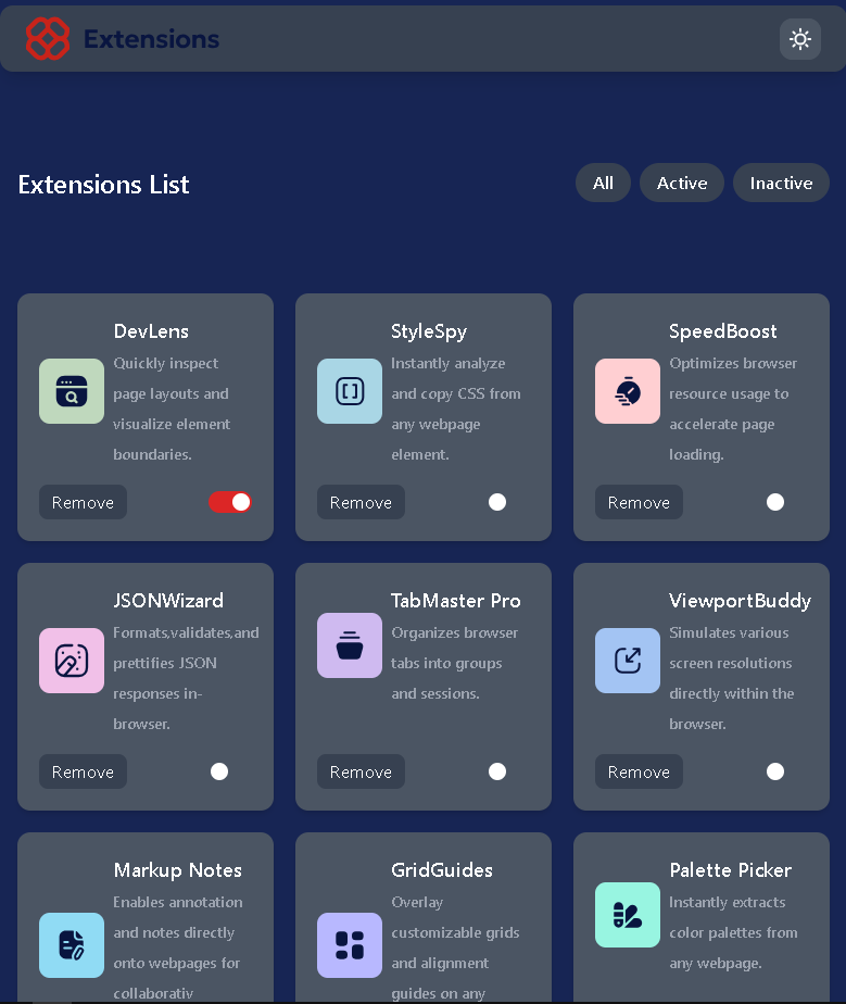 Extension UI Manager