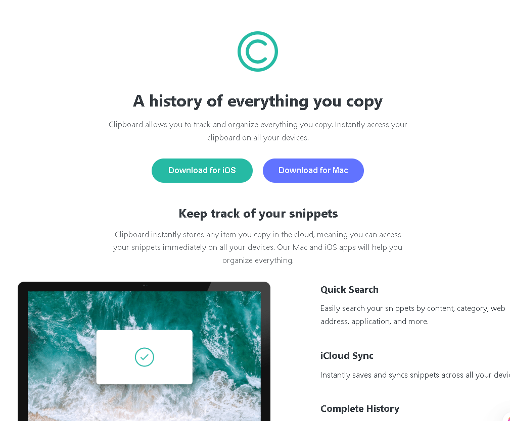Clipboard Landing Page